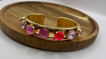 Large Pink Stone Cuff