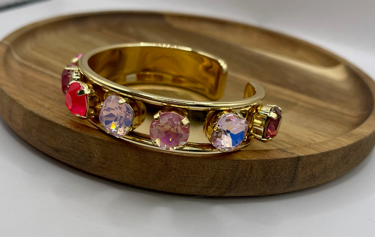 Large Pink Stone Cuff