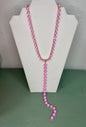 Pink Crystal Magnetic Necklace with Lariat