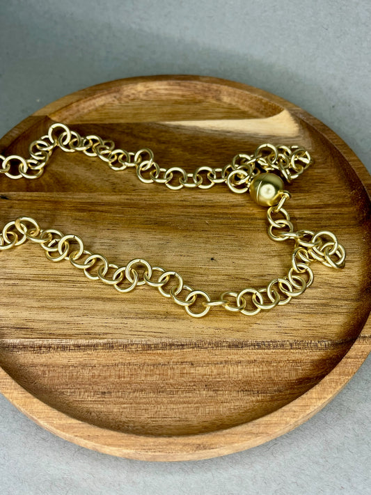 Gold Matte Medium Link Chain