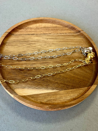 Paperclip Chain Magnetic Necklace- 2 Colors, 3 Lengths