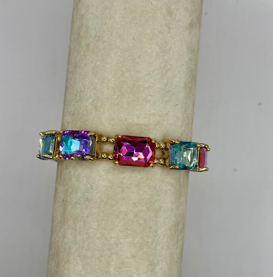 Rectangle Crystal Bracelet Colorful