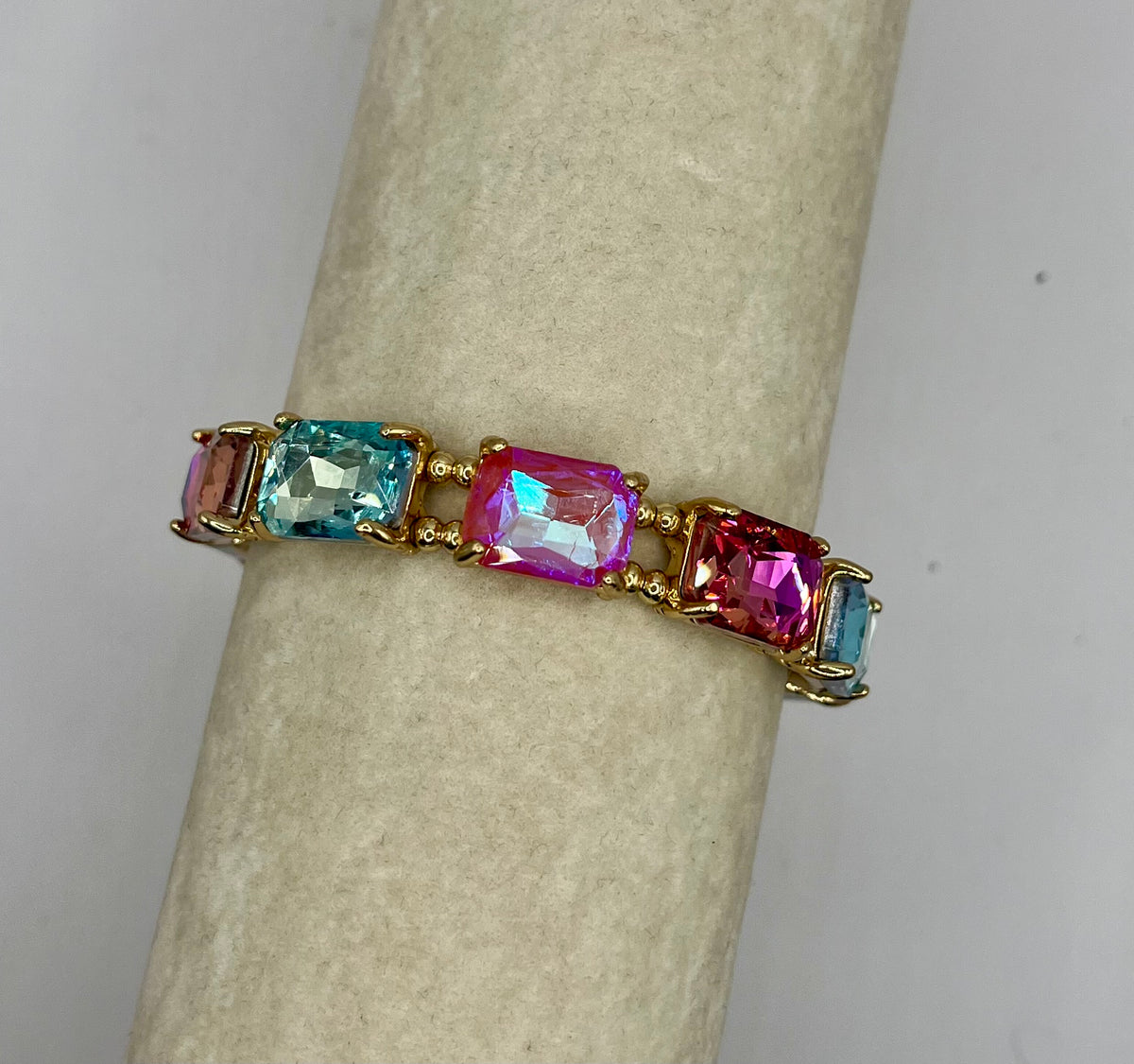Rectangle Crystal Bracelet Colorful