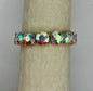 Crystal Round Stretch Evening Bracelet- Iridescent Stone