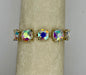 Cushion Square Stone Link Evening Bracelet- Iridescent Stone G-AB