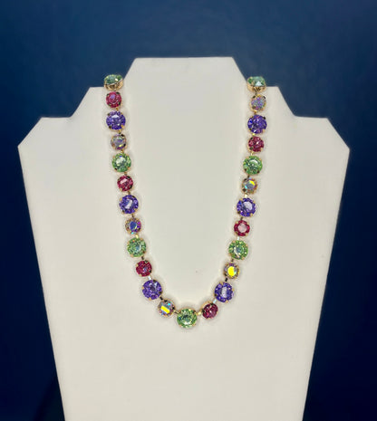 Light Multi Crystal Stone Magnetic Necklace