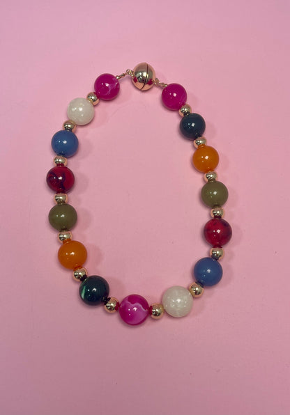 Large Colorful Bead Magnetic Necklace