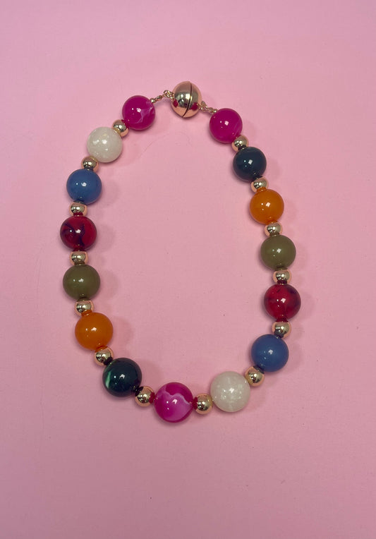 Large Colorful Bead Magnetic Necklace