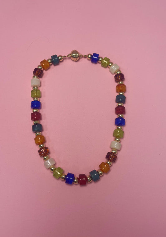Colorful Cylinder Bead Magnetic Necklace