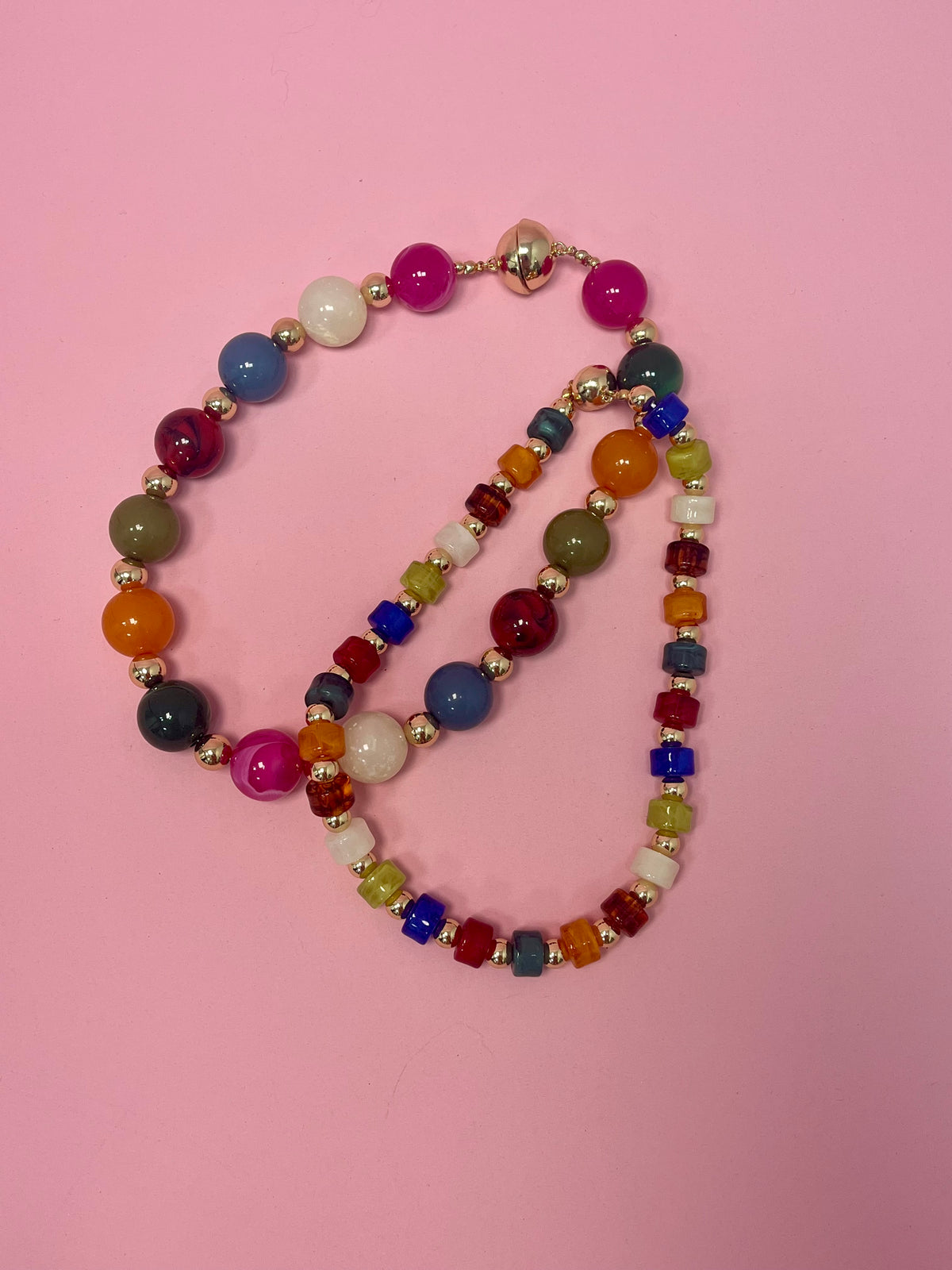 Large Colorful Bead Magnetic Necklace
