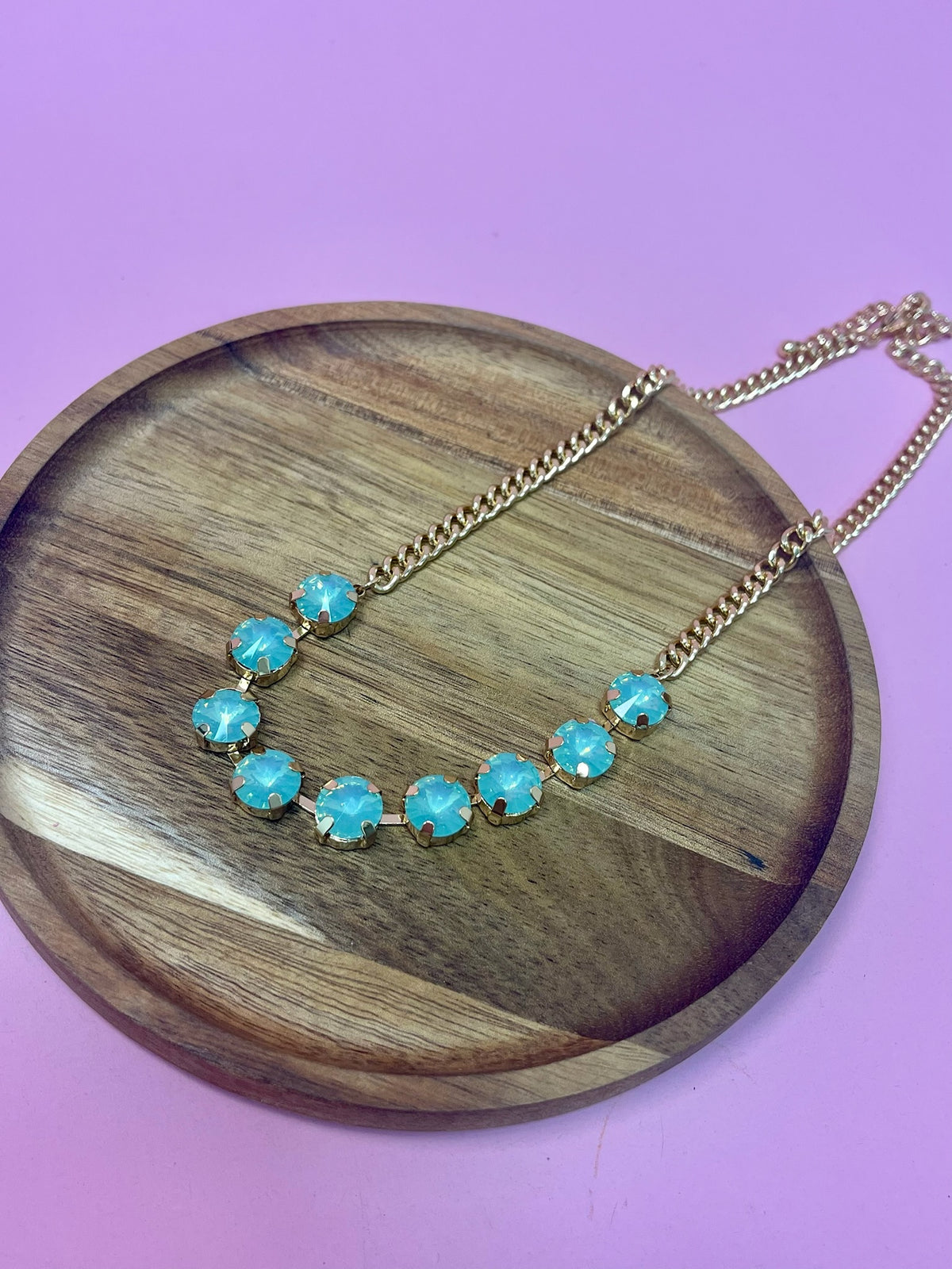 Aqua Crystal Adjustable Necklace