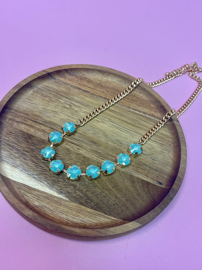 Aqua Crystal Adjustable Necklace