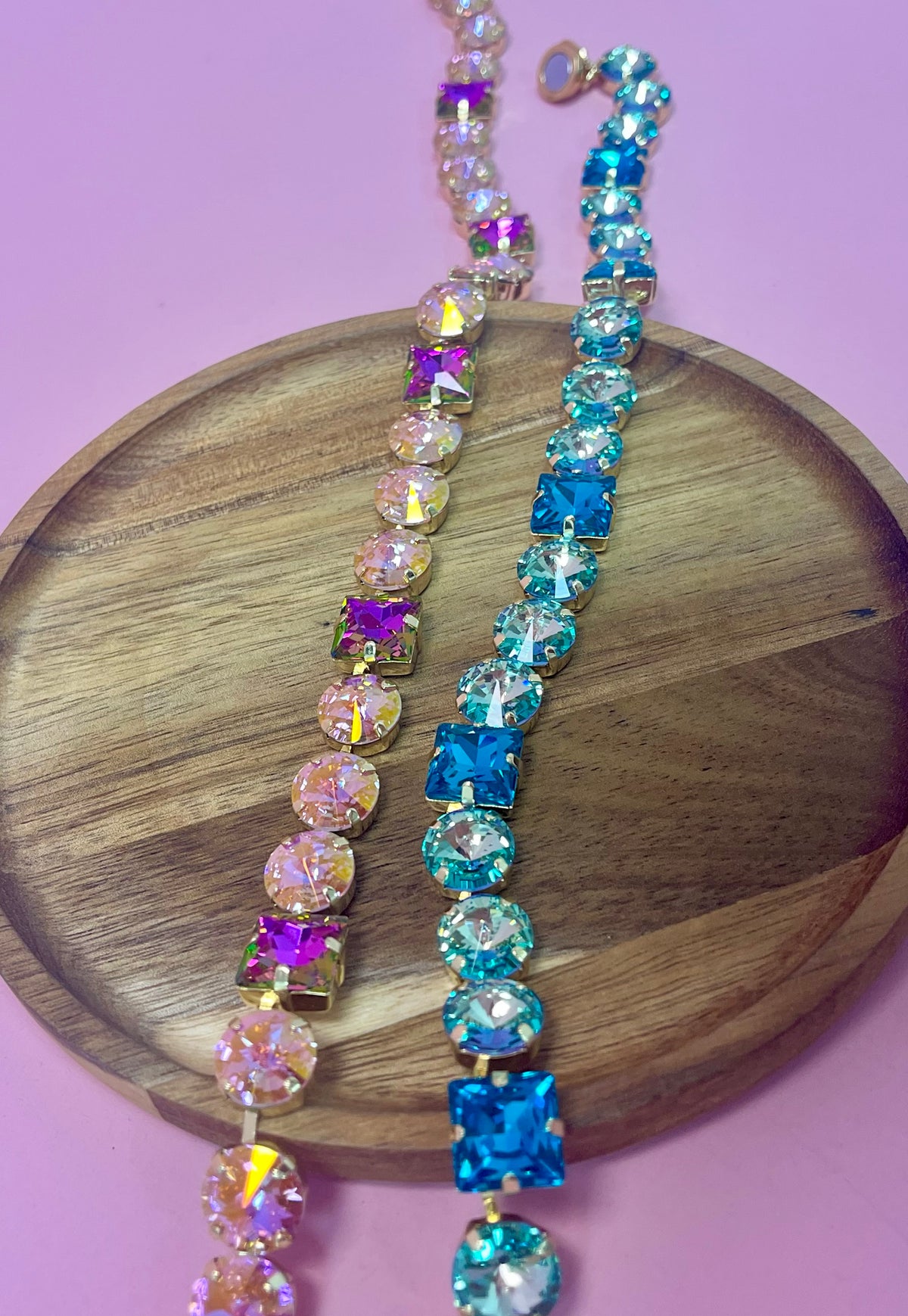 Crystal Multi Shape Magnetic Necklace- 2 Colors