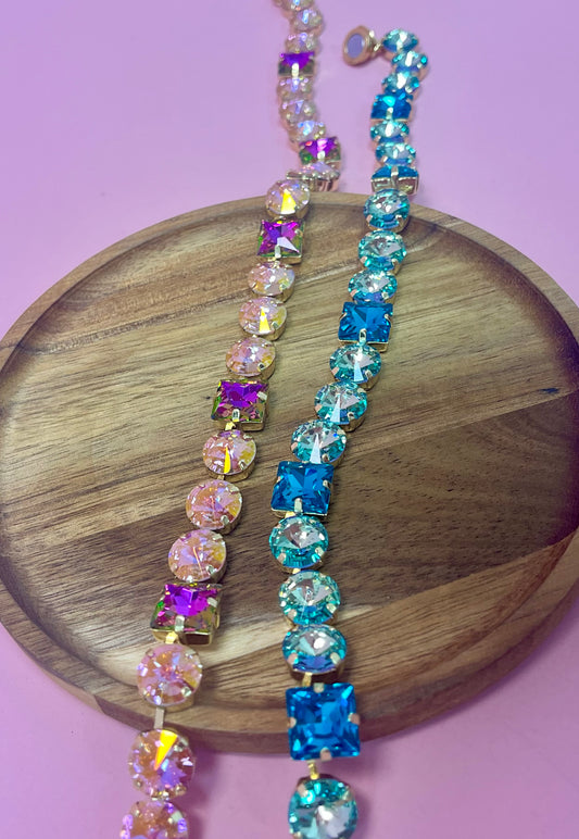 Crystal Multi Shape Magnetic Necklace- 2 Colors