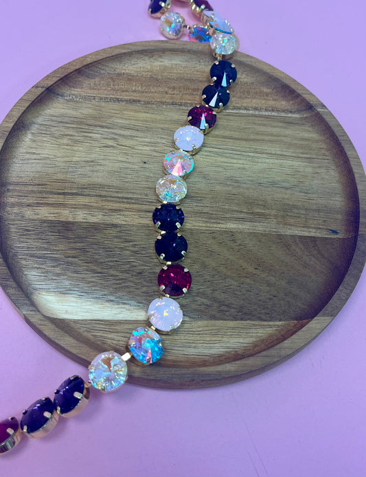 Ruby Mix Large Crystal Magnetic Necklace