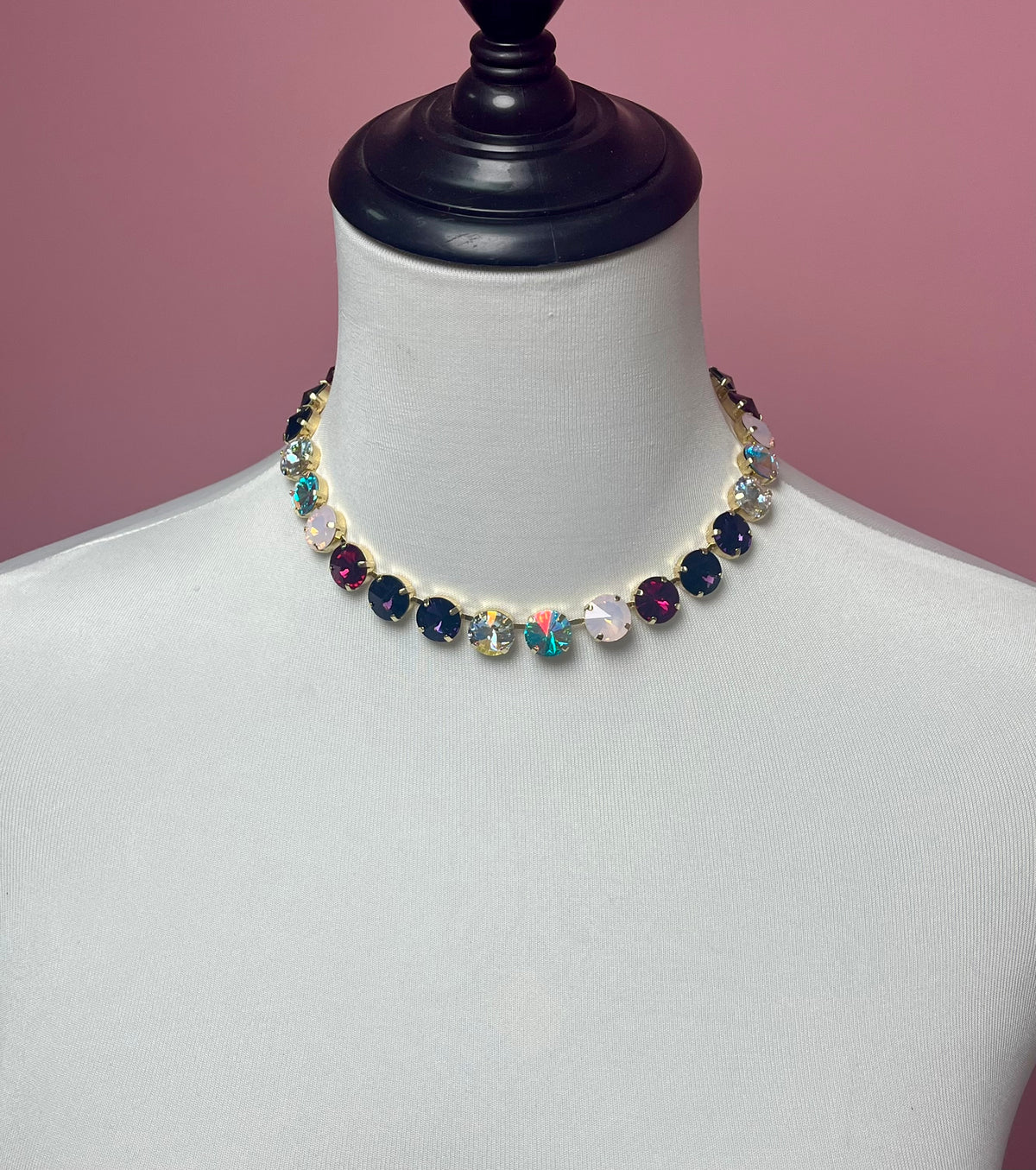 Ruby Mix Large Crystal Magnetic Necklace