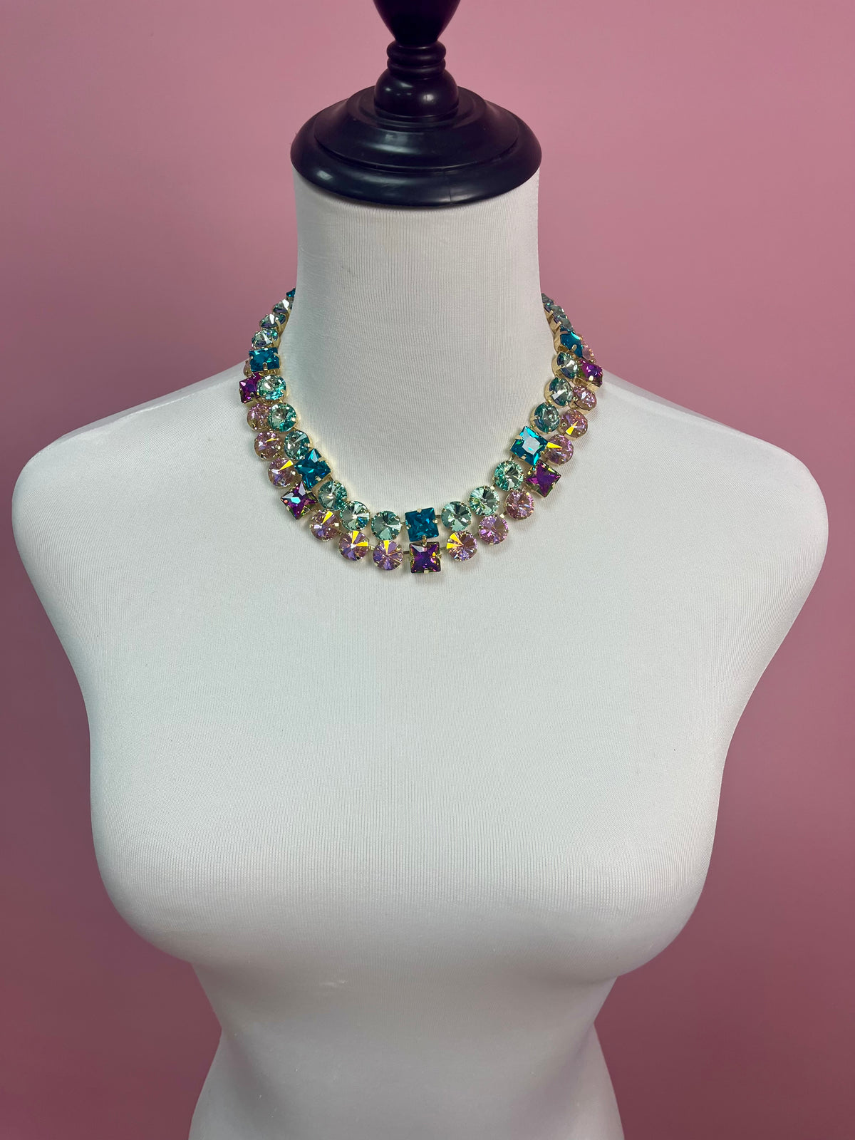 Crystal Multi Shape Magnetic Necklace- 2 Colors