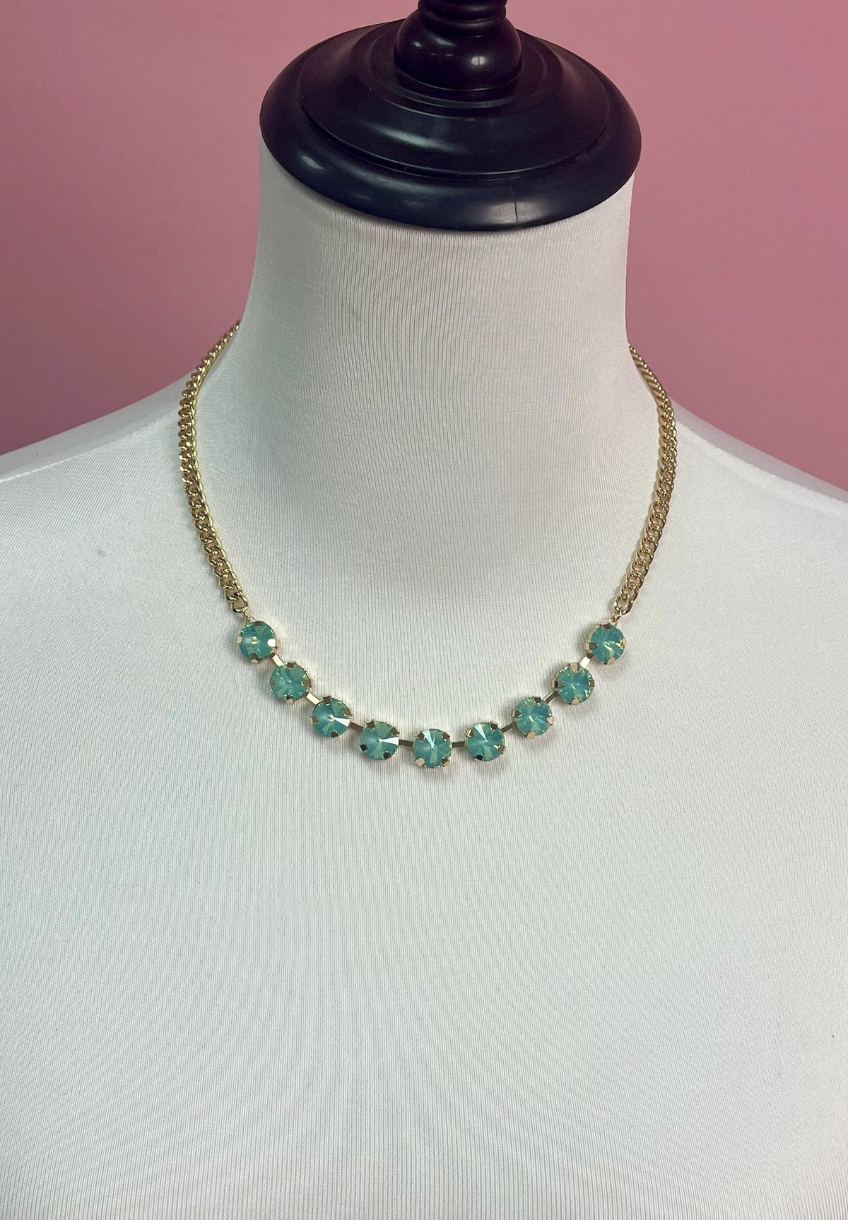 Aqua Crystal Adjustable Necklace