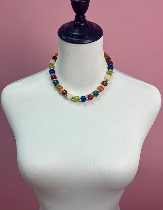 Colorful Cylinder Bead Magnetic Necklace