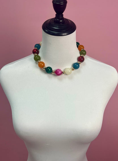 Large Colorful Bead Magnetic Necklace