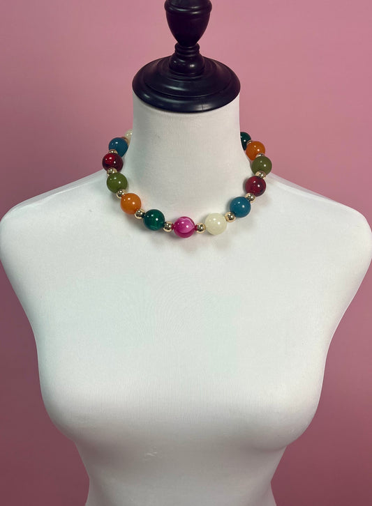 Large Colorful Bead Magnetic Necklace