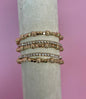 Set of 5 Water Resistant Stretchy Textured & Crystal Bracelets