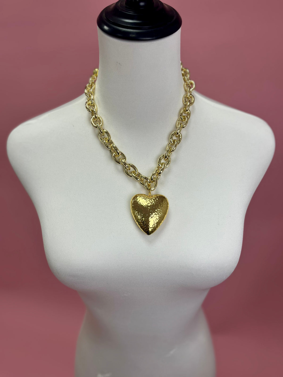 Luxe Gold Scroll Heart Pendant