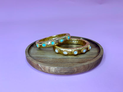 Gold Luxe Celestial Open Clasp Bangle (Two Colors)