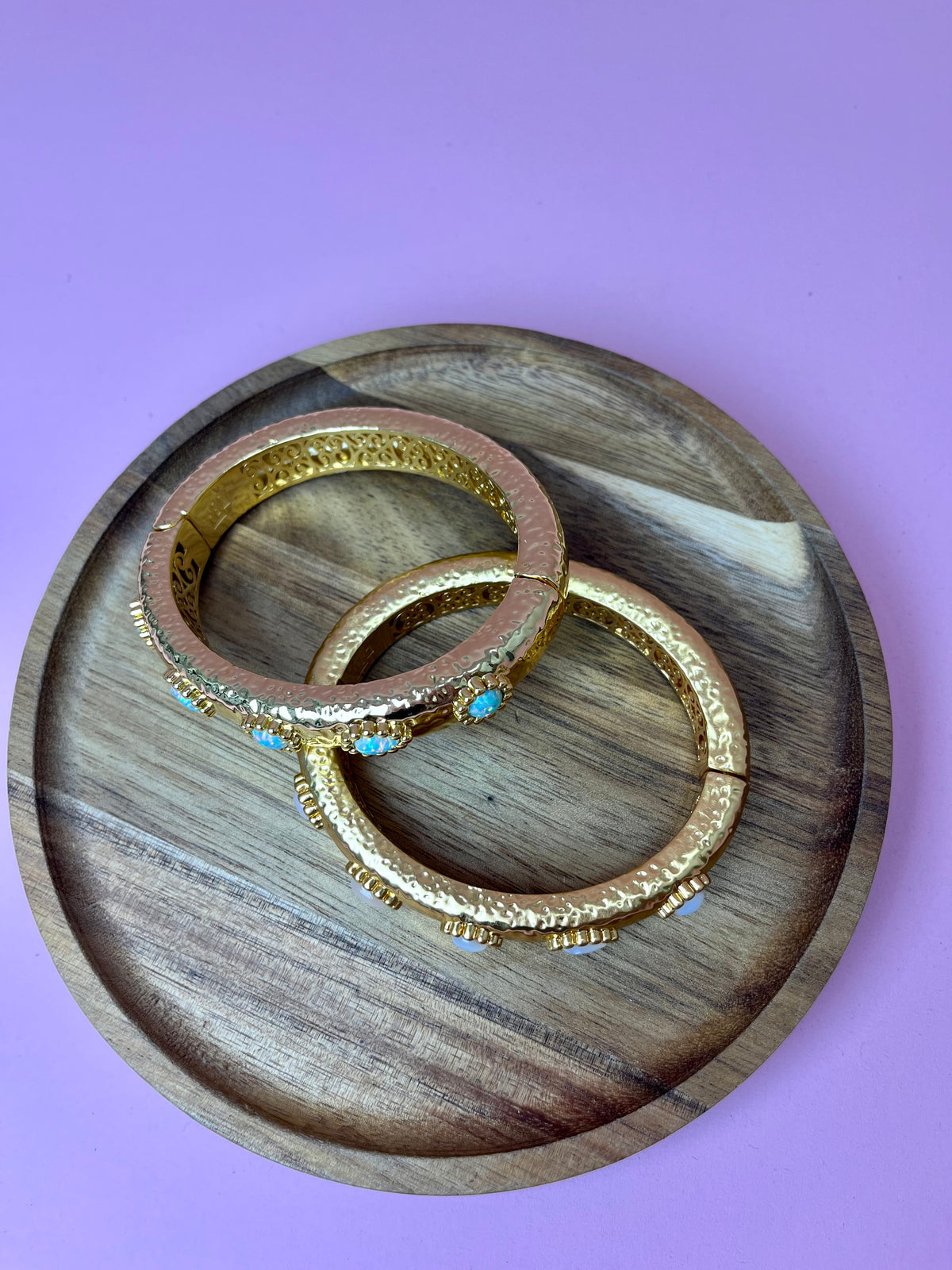 Gold Luxe Celestial Open Clasp Bangle (Two Colors)