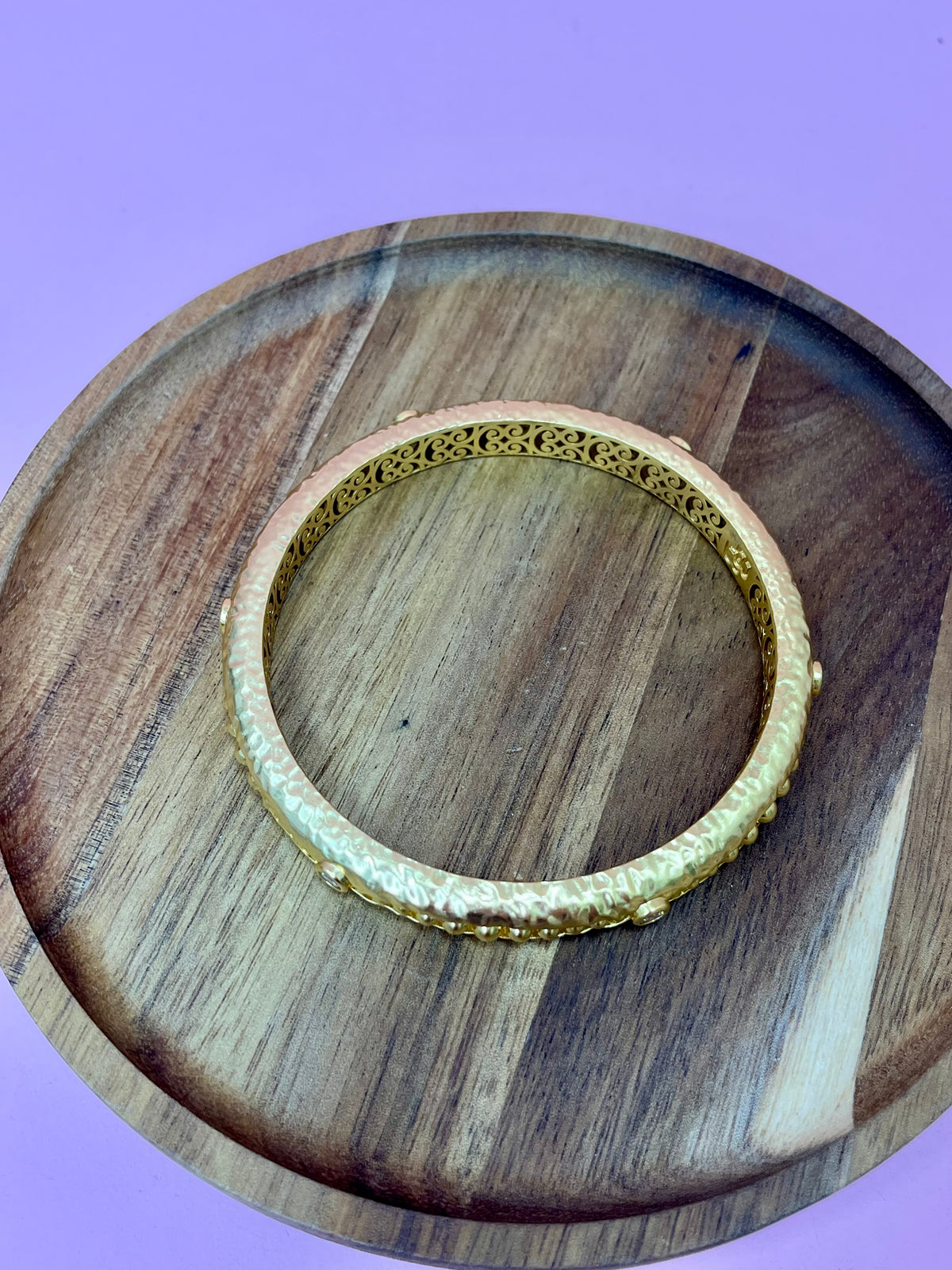 Gold Luxe Lattice Bangle with Crystals