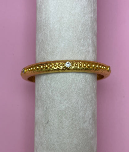Gold Luxe Lattice Bangle with Crystals