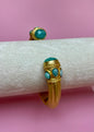 Gold Luxe Open Hinge Turquoise Cuff Bracelet
