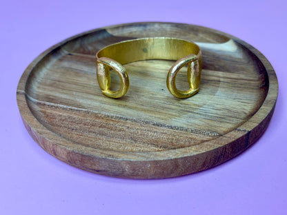 Luxe Hammered Gold Loop Cuff