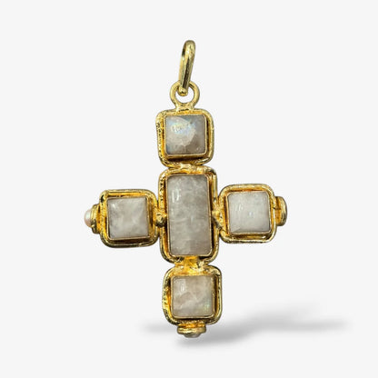 Willow Pearl Cross Pendant Necklace