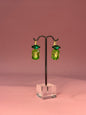 Heather Welper Two Tone Green Luxe Crystal Earrings