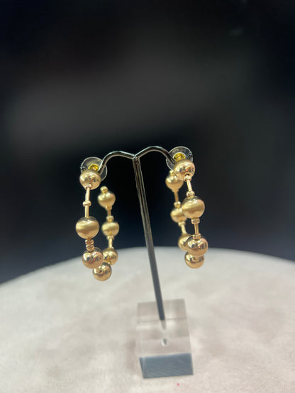 Bead Hoop Earrings (Gold & Silver) FS