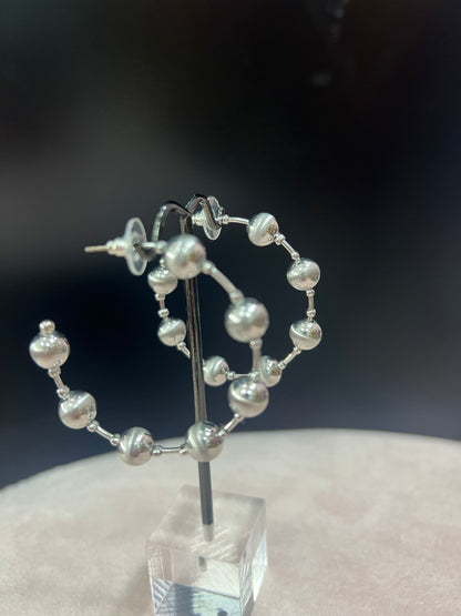 Bead Hoop Earrings (Gold & Silver) FS