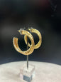 Textured Small Twist Hoop (Gold & Silver)