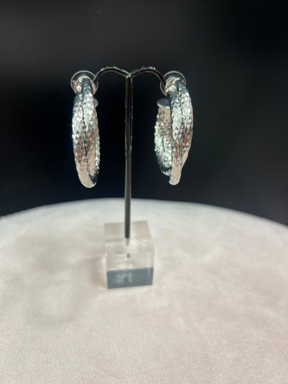 Textured Small Twist Hoop (Gold & Silver)