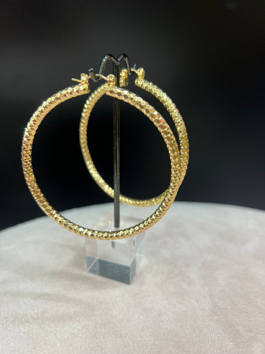 Textured Large Hoops (Gold & Silver)