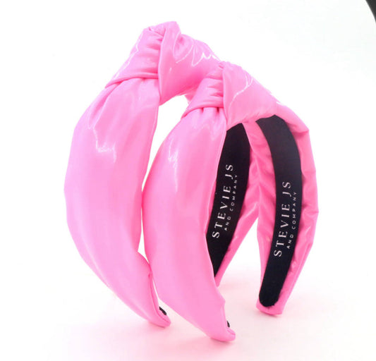 Patent Pink Knotted Headband (2 sizes)