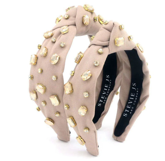 Champagne Bling Knotted Headband