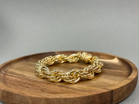 Thick Cable Magnetic Bracelet (Silver and Gold)