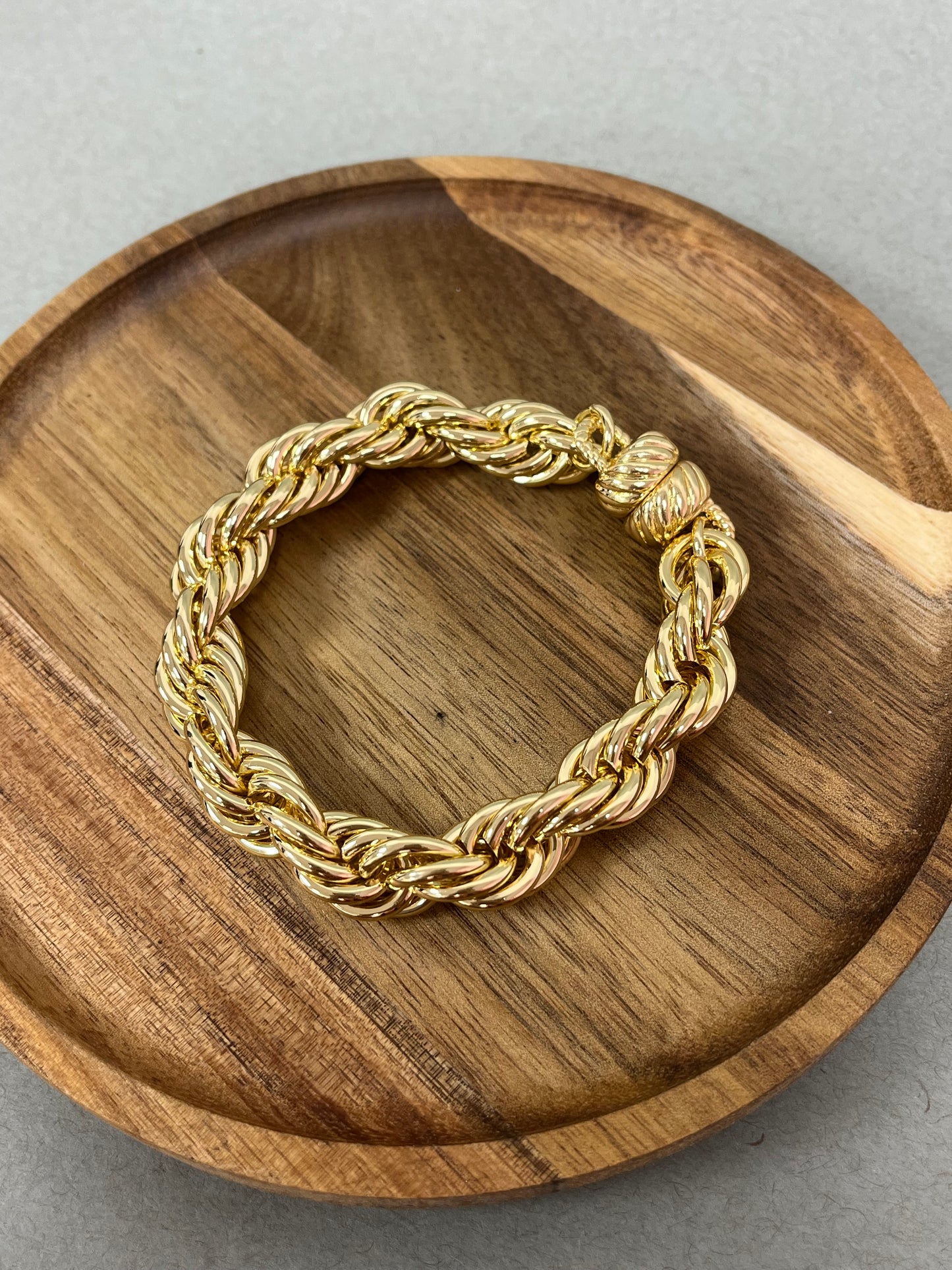 Thick Cable Magnetic Bracelet (Silver and Gold)