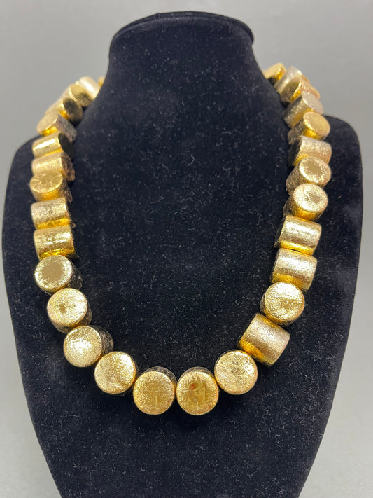 Matte Multi Round Necklace (Silver and Gold)