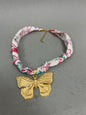Gold Butterfly Scarf Style Necklace