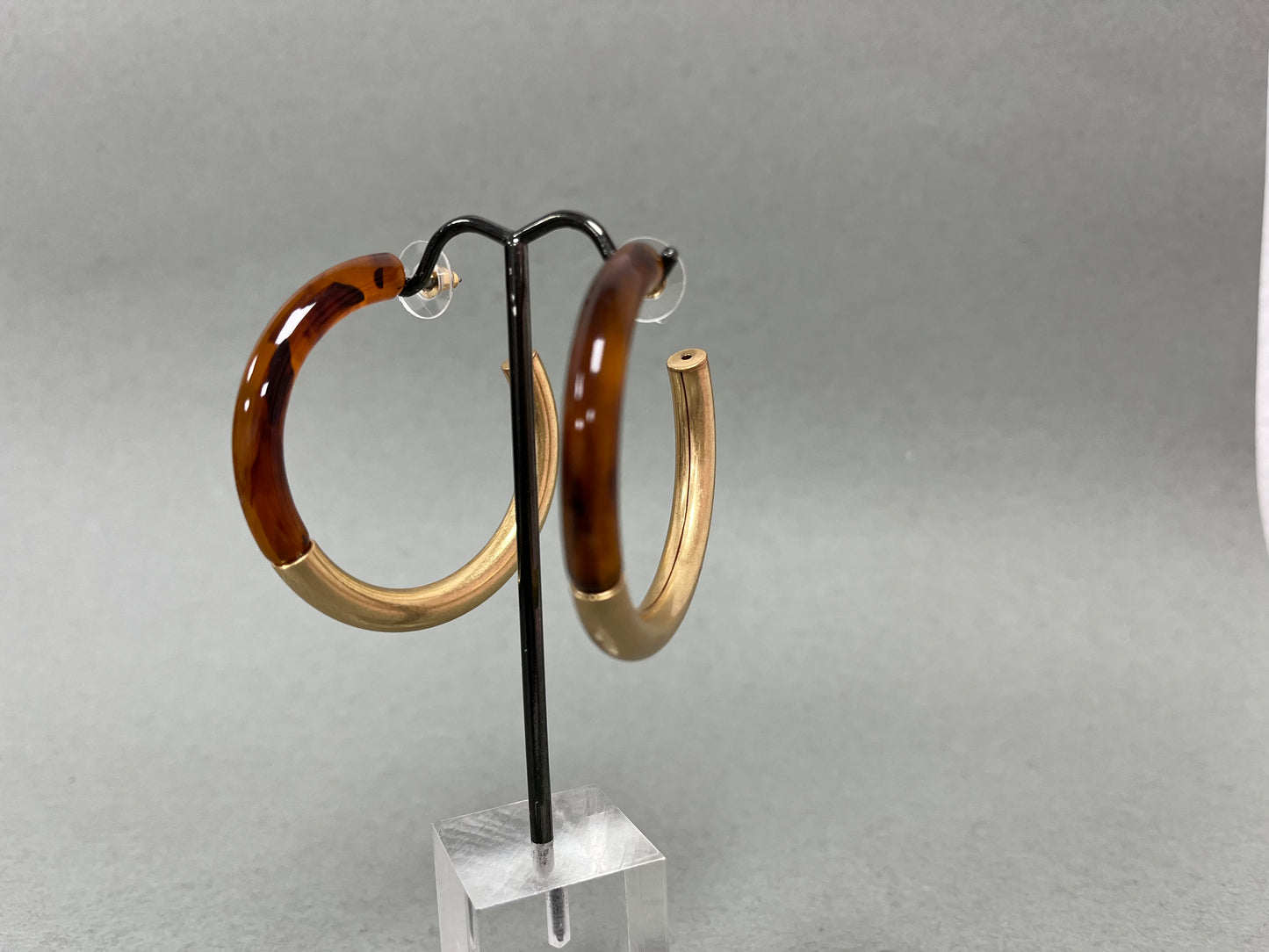 Tortoise Shell & Gold Hoops