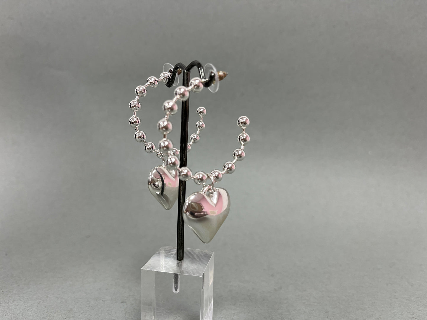 Studded Heart Hoops (silver and gold!)