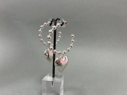 Studded Heart Hoops (silver and gold!)