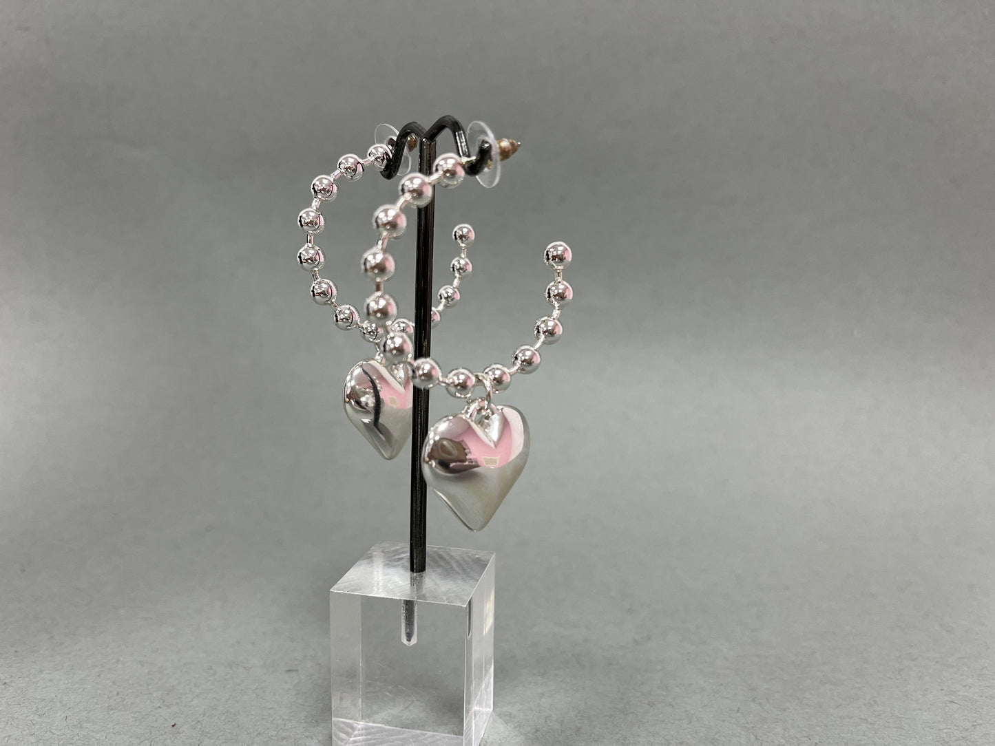 Studded Heart Hoops (silver and gold!)